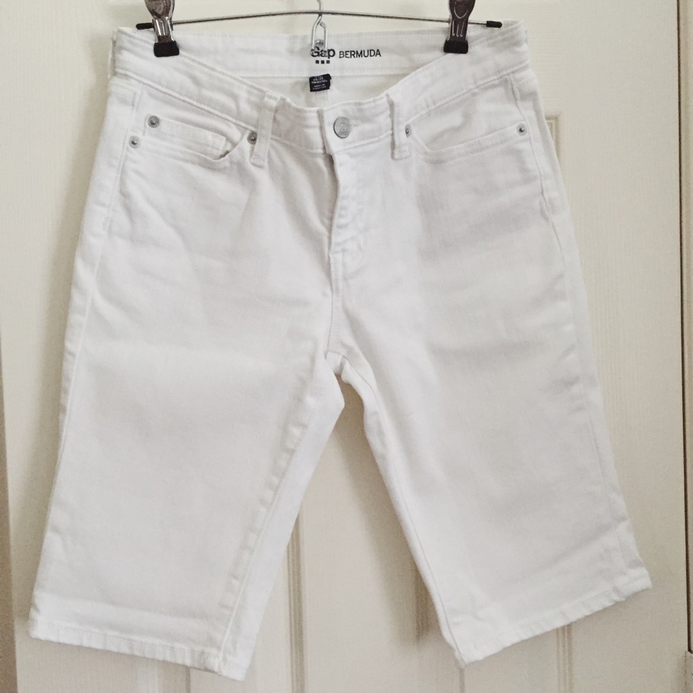 White Denim Gap Bermuda Shorts